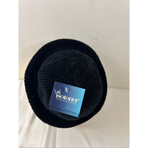 Isotoner Round Black Rayon blend winter hat new style #30268 - Picture 4 of 5